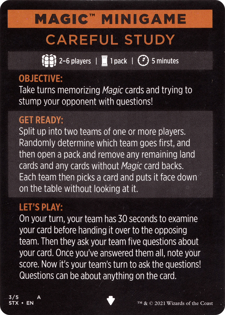 Careful Study (minigame) // Careful Study (cont'd)  [Strixhaven: School of Mages Minigames]