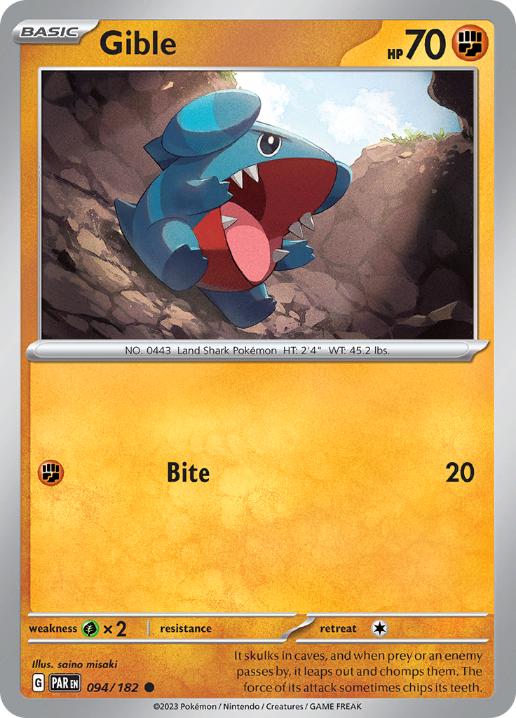 Gible (094/182) [Scarlet & Violet: Paradox Rift] Reverse Holofoil
