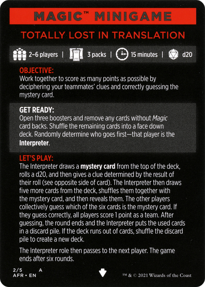 Totally Lost in Translation // Totally Lost in Translation (cont'd)  [Adventures in the Forgotten Realms Minigames] Foil