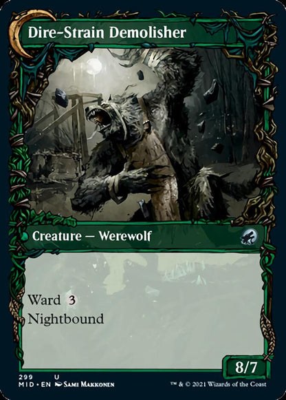 Burly Breaker // Dire-Strain Demolisher (Showcase Equinox) [Innistrad: Midnight Hunt] Foil