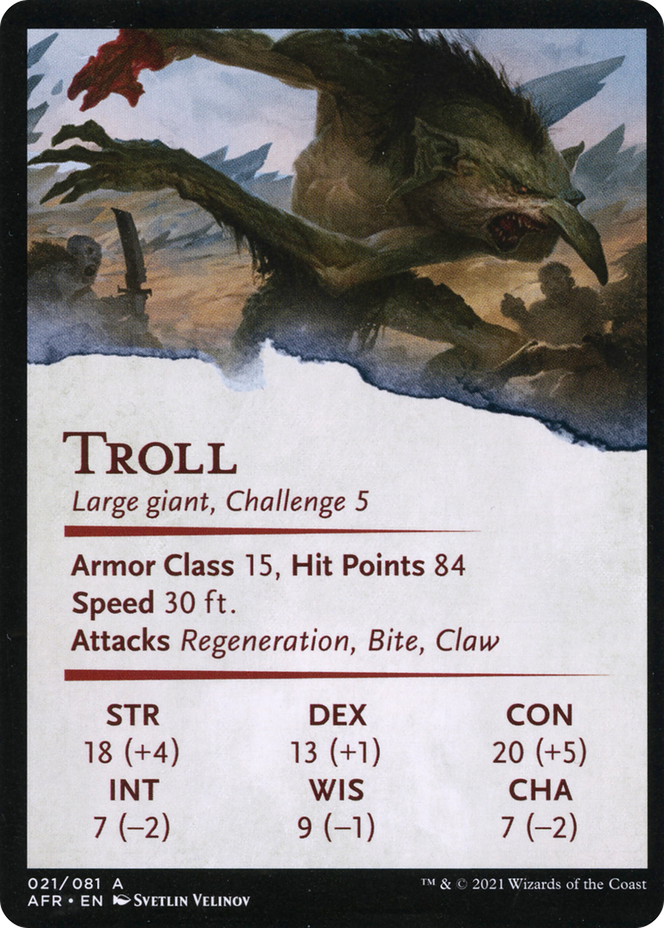 Loathsome Troll // Troll  [Adventures in the Forgotten Realms Art Series] (Borderless) Foil