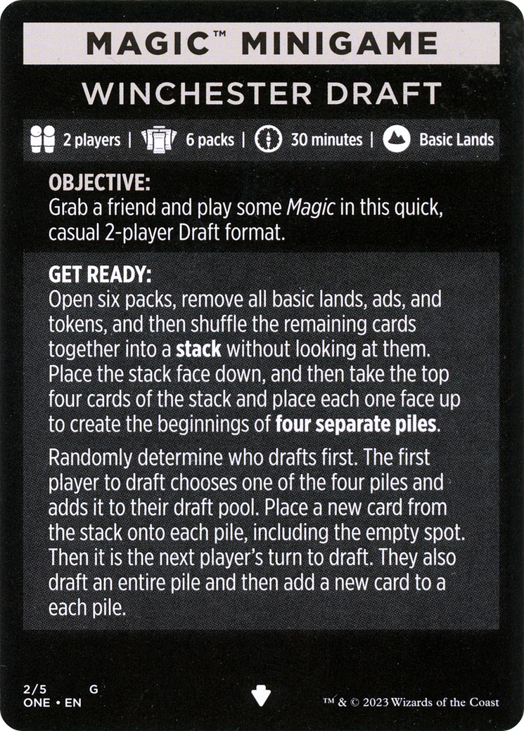 Winchester Draft // Winchester Draft (cont'd)  [Phyrexia: All Will Be One Minigames] Foil