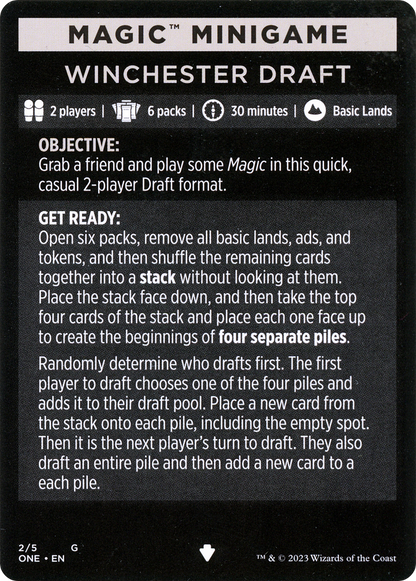Winchester Draft // Winchester Draft (cont'd)  [Phyrexia: All Will Be One Minigames] Foil