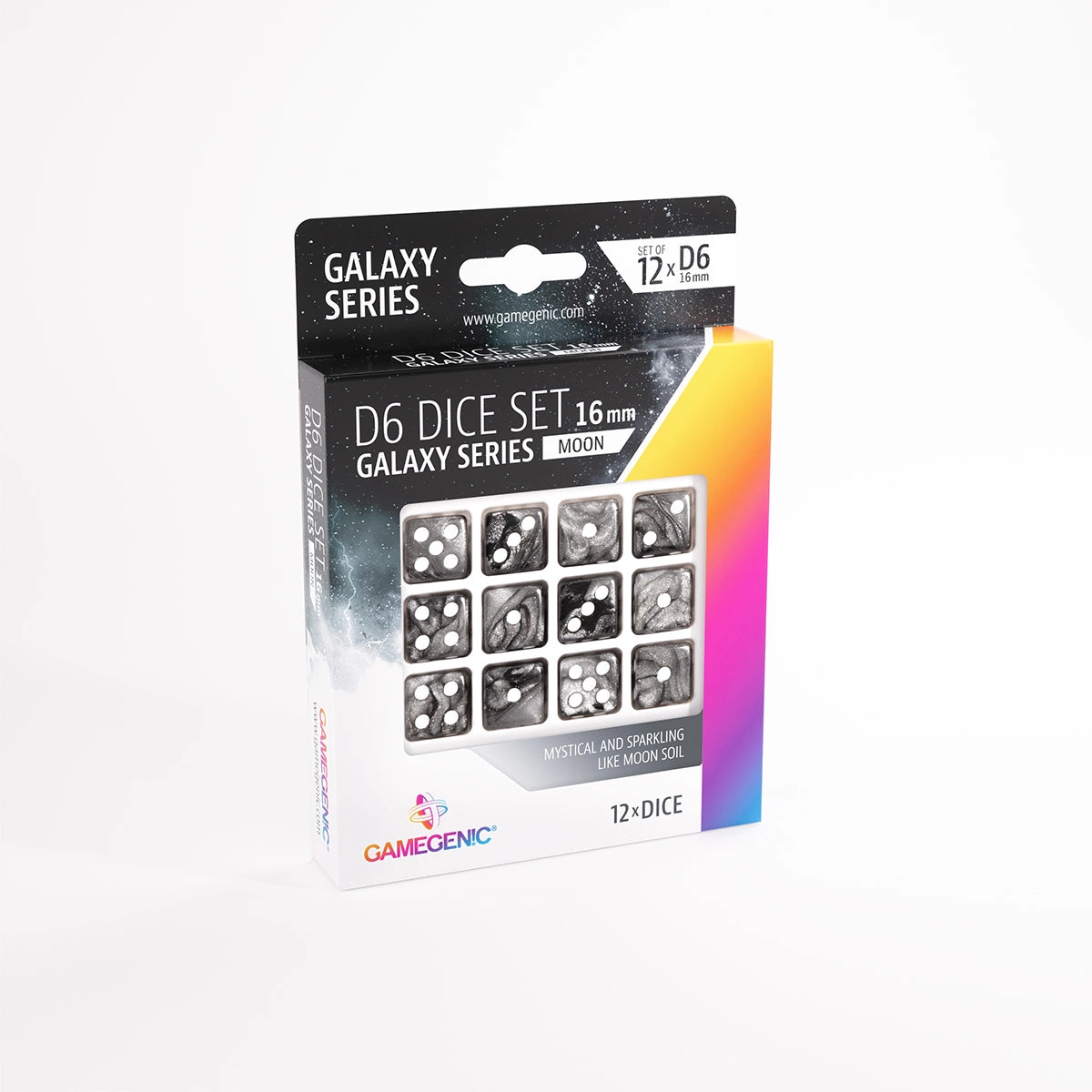 Gamegenic D6 Dice Set (12pcs) - Galaxy Series MOON