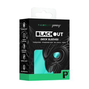 Palms Off Gaming Blackout Deck Sleeves 100pc Turquoise