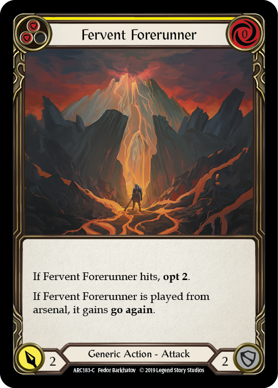 Fervent Forerunner (Yellow) [ARC183-C] (Arcane Rising)  1st Edition Rainbow Foil