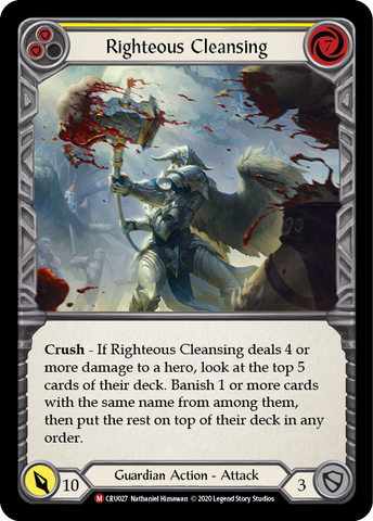 Righteous Cleansing [CRU027] (Crucible of War)  1st Edition Normal