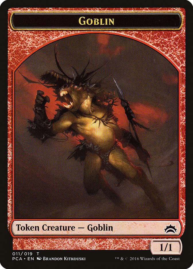 Saproling // Goblin Double-Sided Token [Planechase Anthology Tokens]