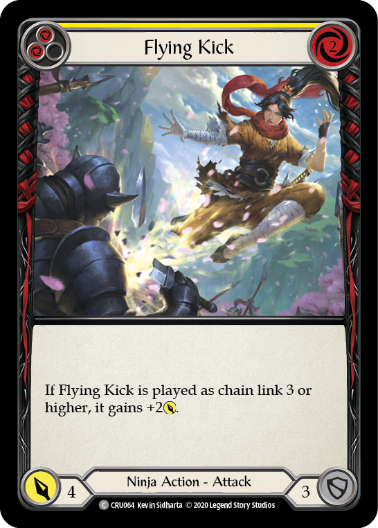 Flying Kick (Yellow) [CRU064] (Crucible of War)  1st Edition Rainbow Foil