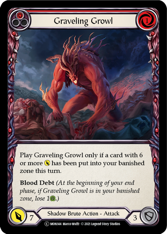 Graveling Growl (Red) [U-MON144-RF] (Monarch Unlimited)  Unlimited Rainbow Foil