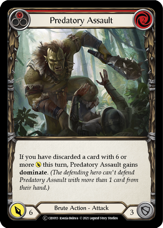 Predatory Assault (Red) [U-CRU013] (Crucible of War Unlimited)  Unlimited Rainbow Foil