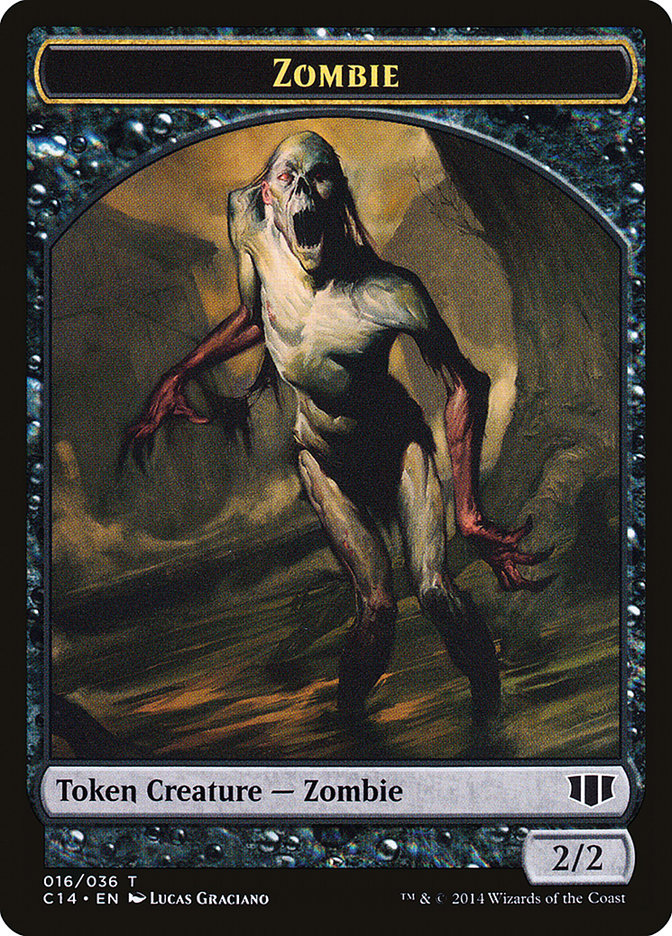 Ob Nixilis of the Black Oath Emblem // Zombie (016/036) Double-Sided Token [Commander 2014 Tokens]