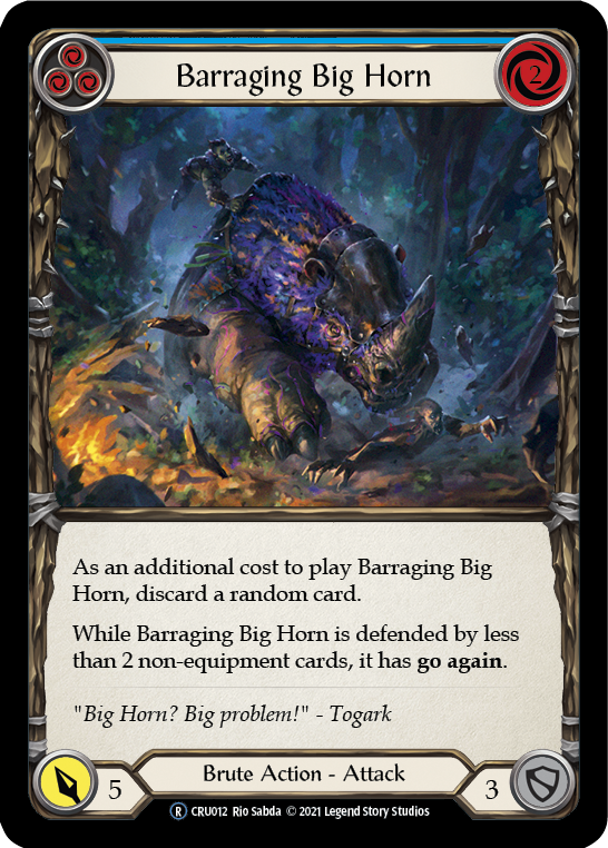 Barraging Big Horn (Blue) [U-CRU012] (Crucible of War Unlimited)  Unlimited Rainbow Foil