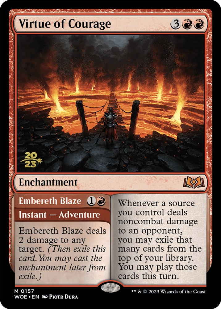 Virtue of Courage // Embereth Blaze [Wilds of Eldraine Prerelease Promos]