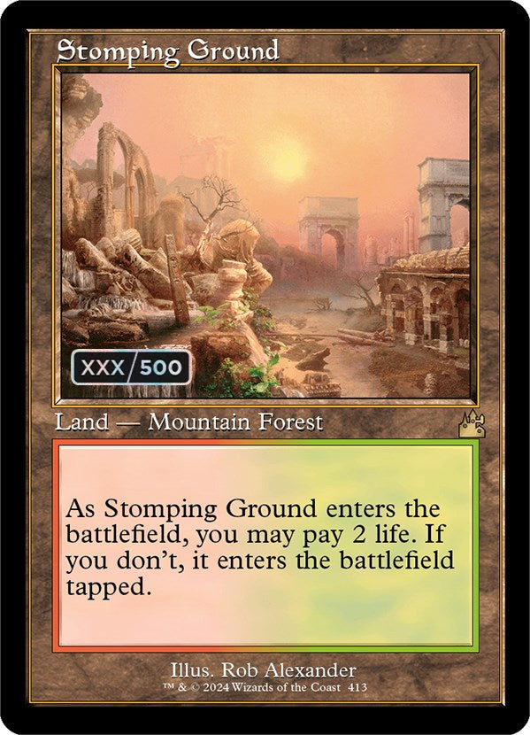 Stomping Ground (Retro) (Serialized) [Ravnica Remastered]