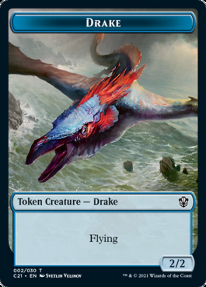 Drake // Elemental (002) Double-Sided Token [Commander 2021 Tokens]