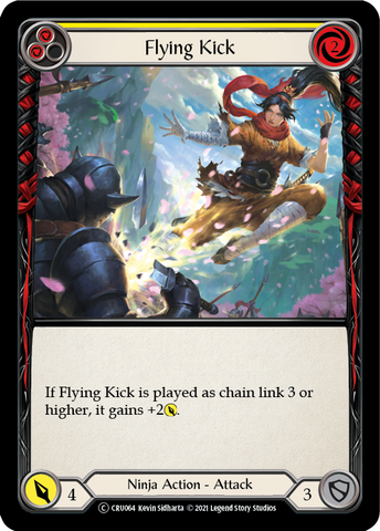 Flying Kick (Yellow) [U-CRU064] (Crucible of War Unlimited)  Unlimited Rainbow Foil