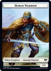 Human Warrior // Demon Berserker Double-Sided Token [Kaldheim Tokens]