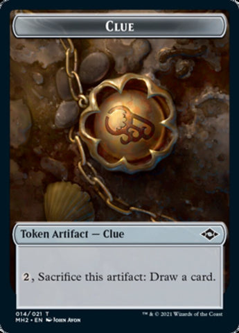 Beast // Clue (14) Double-Sided Token [Modern Horizons 2 Tokens]