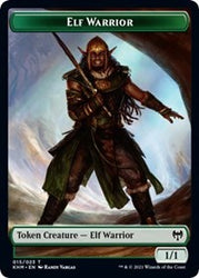 Elf Warrior // Dragon Double-Sided Token [Kaldheim Tokens]