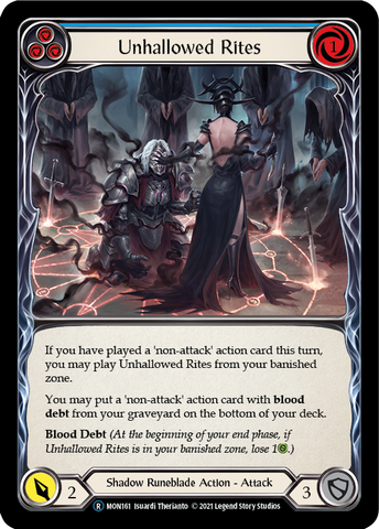 Unhallowed Rites (Blue) [U-MON161-RF] (Monarch Unlimited)  Unlimited Rainbow Foil