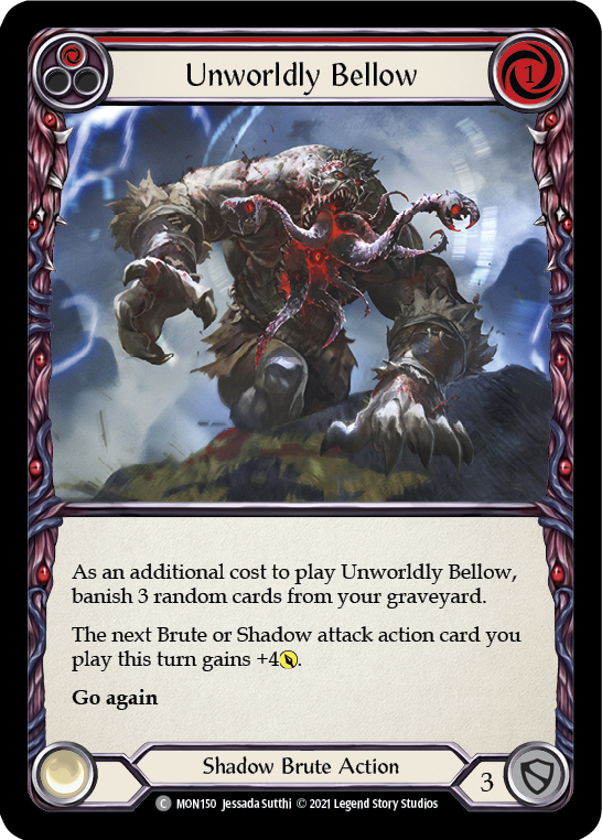 Unworldly Bellow (Red) [MON150-RF] (Monarch)  1st Edition Rainbow Foil