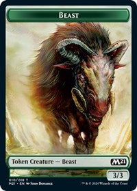 Beast // Cat (020) Double-Sided Token [Core Set 2021 Tokens]