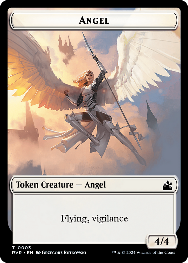 Spirit (0018) // Angel (0003) Double-Sided Token [Ravnica Remastered Tokens]