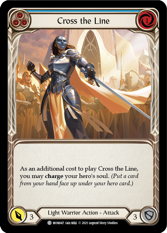 Cross the Line (Blue) [MON047-RF] (Monarch)  1st Edition Rainbow Foil