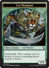 Cat Warrior // Thopter (026) Double-Sided Token [Commander 2018 Tokens]