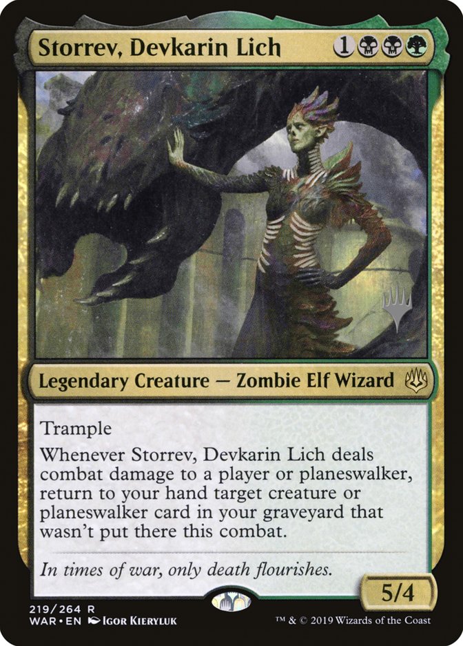 Storrev, Devkarin Lich (Promo Pack) [War of the Spark Promos]