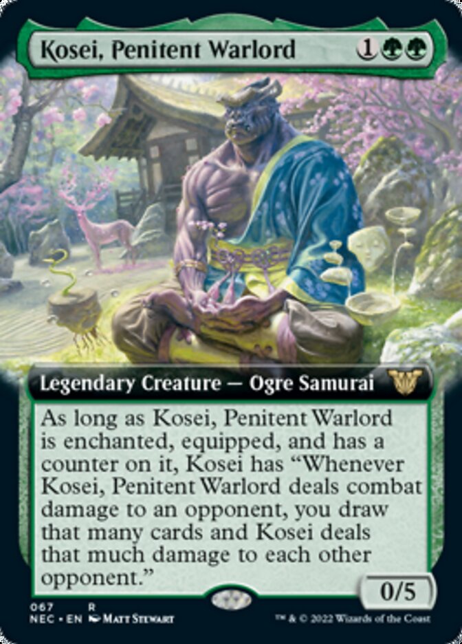 Kosei, Penitent Warlord (Extended Art) [Kamigawa: Neon Dynasty Commander]