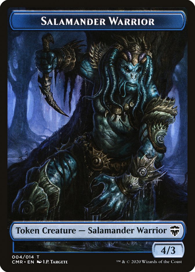 Rock // Salamander Warrior Double-Sided Token [Commander Legends Tokens]